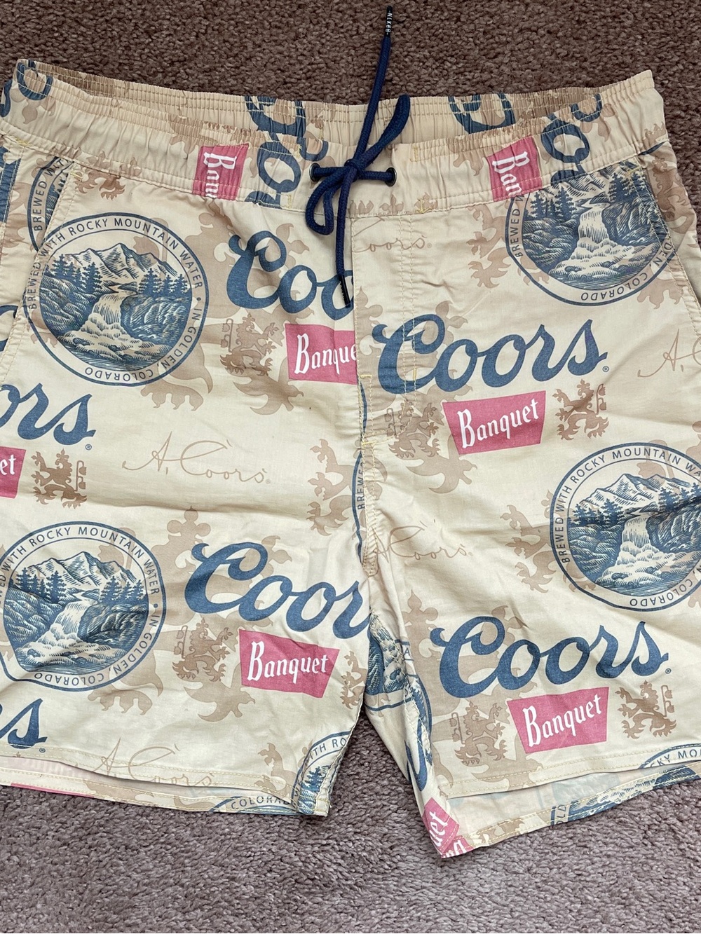 Coors Banquet - Brixton Swim Shorts in Beige